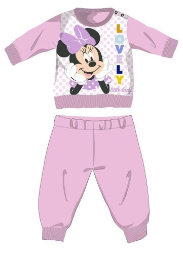 Disney Minnie Mouse pajacyk polarowy dla niemowląt - zimowy gruby pajacyk - jasnoróżowy - 86