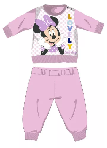 Disney Minnie Mouse pajacyk polarowy dla niemowląt - zimowy gruby pajacyk - jasnoróżowy - 86