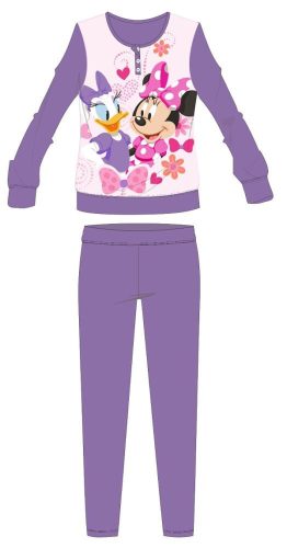 Disney Minnie Mouse zimowa gruba bawełniana piżama dla dzieci - flanelowa piżama - ciemnofioletowa - 128