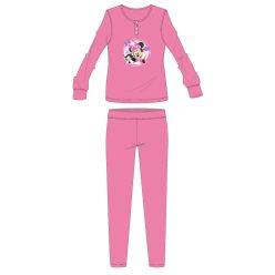   Disney Minnie Mouse flanelowa koszulka z dresu z bawełny - gruby zimowy dziecięcy piżama - różowa - 110