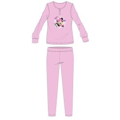   Disney Minnie Mouse flanelowa koszulka z dresu z bawełny - gruby zimowy dziecięcy piżama - jasnoróżowa - 128
