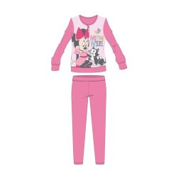   Disney Minnie Mouse zimowa bawełniana dziecięca piżama - piżama interlock - wzór motyla - różowa - 116