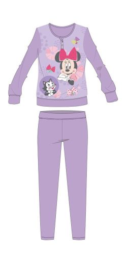 Disney Minnie Mouse zimowa bawełniana dziecięca piżama - piżama interlock - wzór motyla - jasnofioletowa - 122