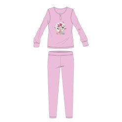   Zimowa bawełniana piżama dla dzieci Disney Minnie Mouse - piżama z interlocku - jasnoróżowa - 104