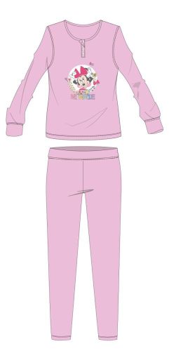 Disney Minnie Mouse zimowa bawełniana piżama dla dzieci - piżama interlock - jasnoróżowa - 98