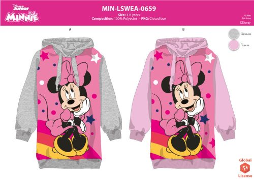 Disney Minnie Mouse bluza z kapturem dla dziewczynek - szara - 110