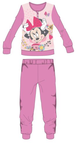 Disney Minnie Mouse polarowa koszulka z dresu - gruby zimowy dziecięcy piżama - jasnoróżowa - 104