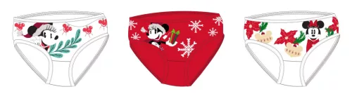 Disney Minnie Mouse świąteczne dziewczęce majtki - 3 sztuki majtek bawełnianych - 98-104