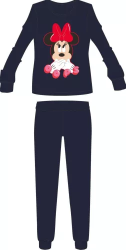 Disney Minnie Mouse damska cienka piżama z bawełny - piżama z dżerseju - granatowa - L