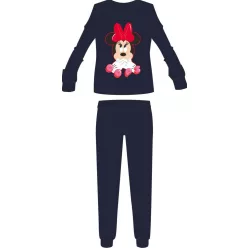   Disney Minnie Mouse damska cienka piżama z bawełny - piżama z dżerseju - granatowa