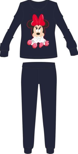 Disney Minnie Mouse damska cienka piżama z bawełny - piżama z dżerseju - granatowa