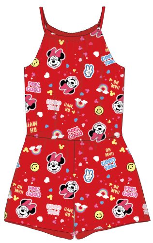Disney Myszka Minnie letni bawełniany kombinezon - czerwony - 116