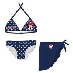   Disney Minnie Mouse zestaw strój kąpielowy - bikini z trójkątnym górnym + spódniczką dla dziewczynki - granatowy - 122