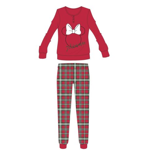 Disney Minnie Mouse gruba zimowa damska piżama świąteczna - piżama flanelowa z bawełny