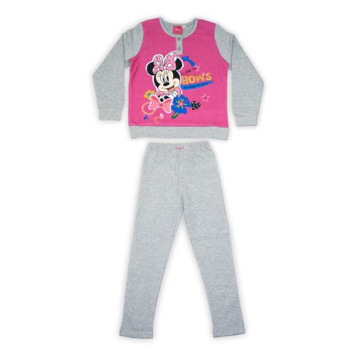 Zimowa flanela dziecięca piżama - Myszka Minnie - szara - 122