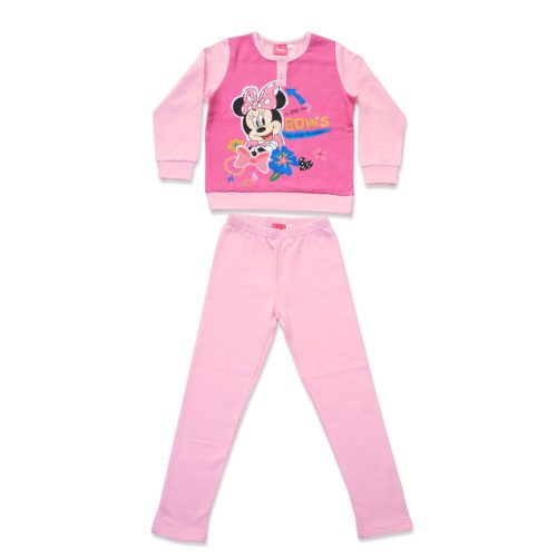 Zimowa piżama flanelowa dla dzieci - Myszka Minnie - jasnoróżowa - 140
