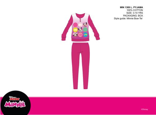 Disney Minnie Mouse cienka bawełniana piżama dla dzieci - piżama dresowa - różowa - 104