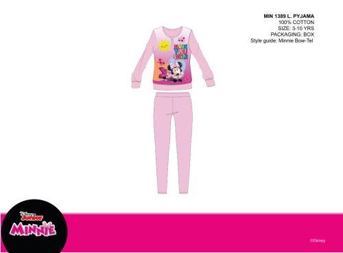 Disney Minnie Mouse cienki bawełniany piżama dziecięcy - piżama dresowa - jasnoróżowa - 122