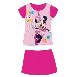   Disney Myszka Minnie letnia krótka dziecięca piżama - bawełniana piżama z dzianiny - różowa - 104