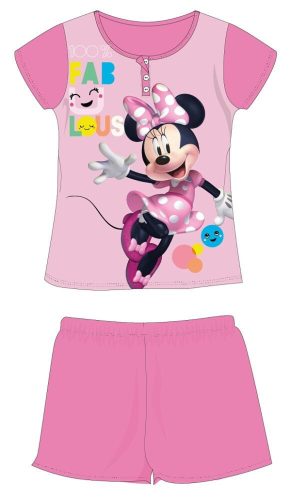 Disney Minnie Mouse letnie krótkie piżamko z krótkim rękawem dla dzieci - piżamko z dżerseju z bawełny - różowa - 110
