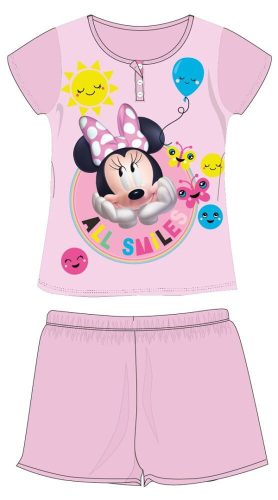 Disney Minnie Mouse letnie krótkie piżamko z krótkim rękawem dla dzieci - piżamko z dżerseju z bawełny - jasnoróżowy - 104