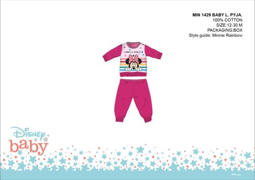 Disney Minnie Mouse bawełniany kombinezon dla niemowląt - kombinezon z dzianiny - różowy - 92