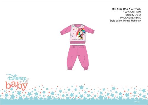 Disney Minnie Mouse bawełniany kombinezon dla niemowląt - kombinezon z dzianiny - różowy - 92