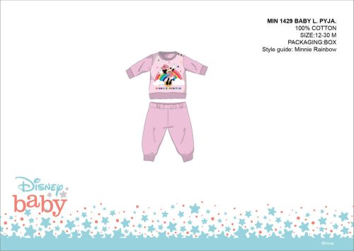 Disney Minnie Mouse bawełniany kombinezon dla niemowląt - kombinezon z dzianiny - jasnoróżowy - 92