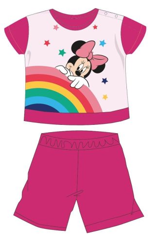 Disney Minnie Mouse letni pajacyk dla niemowląt z krótkim rękawem - pajacyk z dzianiny bawełnianej - różowy - 92
