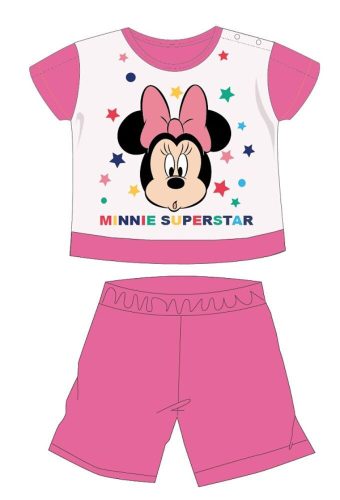 Disney Minnie Mouse letni pajacyk dla niemowląt z krótkim rękawem - pajacyk z dzianiny bawełnianej - różowy - 86