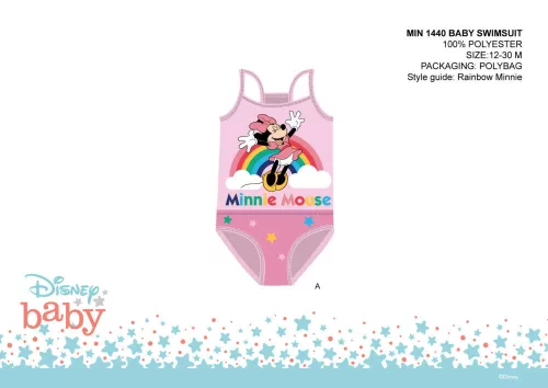Jednoczęściowy strój kąpielowy dla dziewczynek z Myszką Minnie