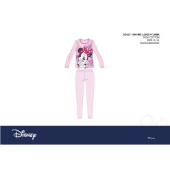   Disney Minnie Mouse damska piżama z dżerseju - piżama z bawełny - jasnoróżowa-fioletowa - XS