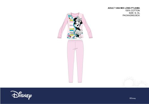 Disney Minnie Mouse damska piżama z dżerseju - piżama z bawełny - jasnoróżowa - M