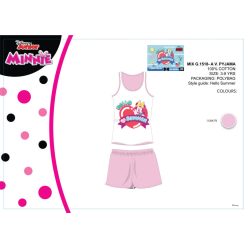   Disney Minnie Mouse letnie bezrękawnik dla dzieci - piżamko z bawełny - jasnoróżowy