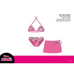   Disney Minnie Mouse zestaw strój kąpielowy - bikini z trójkątnym górnym + spódniczką dla dziewczynki - różowy - 110
