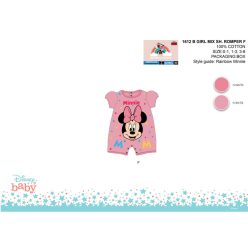   Disney Minnie myszka letnia krótki rękaw pajacyk dla niemowląt - różowy - dla dzieci od 0 do 1 miesiąca