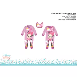 Disney Minnie Mouse pajacyk dla niemowlaka z fartuszkiem