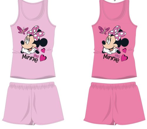 Disney Minnie Mouse bawełniany letni zestaw - koszulka-spodenki - jasnoróżowy - 110