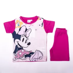   Myszka Minnie dziewczynka letni zestaw z bawełny - zestaw koszulka-szorty - różowy - 86