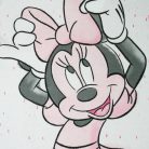 Zimowa bawełniana piżama dla niemowląt - Minnie Mouse - różowa - 80