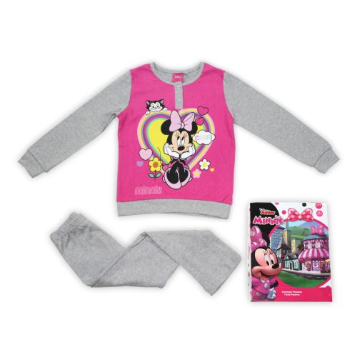 Zimowa bawełniana piżama dziecięca - Myszka Minnie - szara - 110