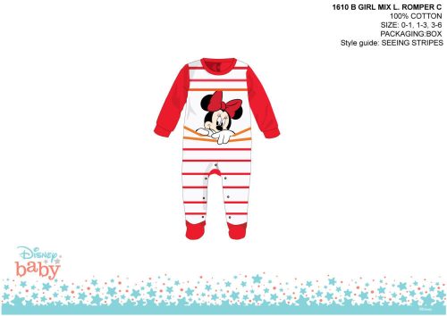 Disney Minnie Mouse pajacyk dla niemowlaka - biało-czerwony - dla niemowlaka 0-1 miesiąc