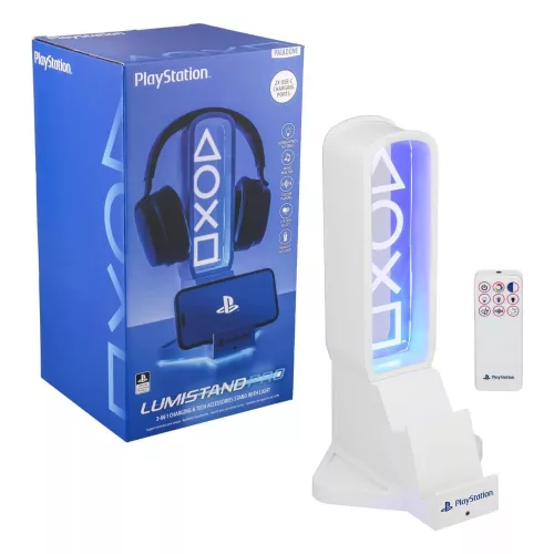 PlayStation asztali fejhallgató‑ és tartóállvány LED világítással
