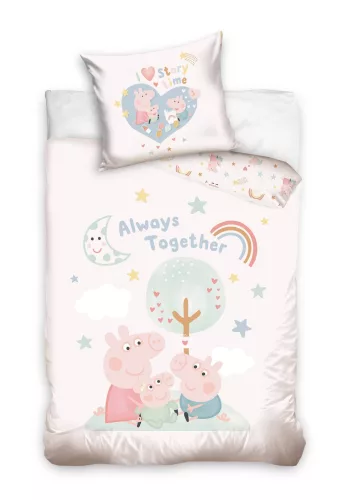 Peppa Malac 100% pamut gyermek ágyneműgarnitúra 100x135cm ágyneműhuzat + 40x60cm párnahuzat