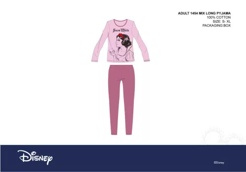 Disney Królewna Śnieżka damska piżama z dżerseju - bawełniana piżama - jasnoróżowo-fioletowa - S