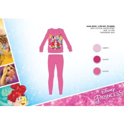   Zimowa bawełniana piżama dziecięca z interlockiem - Disney Księżniczki - różowy - 116