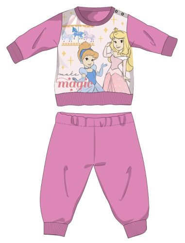 Disney Księżniczki zimowy gruby pajacyk dla niemowląt - pajacyk z flaneli z bawełny - różowy - 92