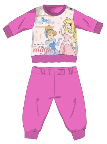 Disney Księżniczki zimowy gruby pajacyk dla niemowląt - pajacyk z flaneli z bawełny - ciemnoróżowy - 92