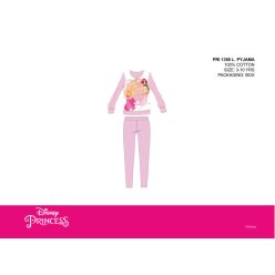   Cienka bawełniana piżama dla dzieci Disney Princess - piżama z dżerseju - jasnoróżowa - 116