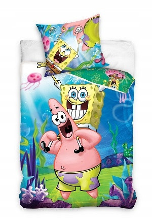 SPONGE BOB Komplet pościeli 100% bawełna 140x200 + 65x65